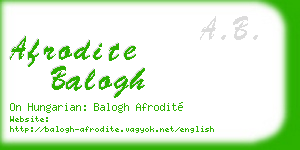 afrodite balogh business card