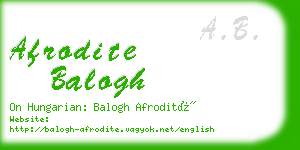 afrodite balogh business card